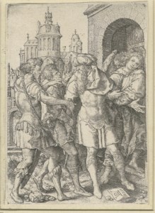 Lot Prevents the inhabitants of Sodom from Violence (Bartsch, Hollstein 15)