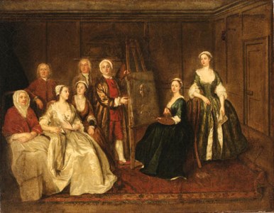 An Artist and his Family in an Interior