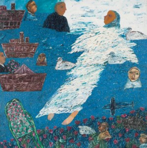 Women with Boats and Ducks (Painting 1)
