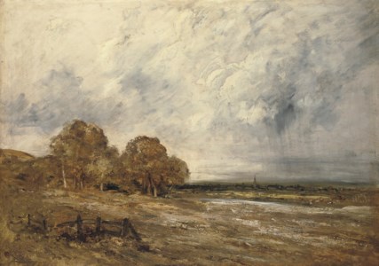 Saint-Denis in a stormy landscape