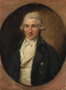 Portrait of a gentleman, possibly a member of the Bird family, half-length, in a blue coat and white waistcoat, feigned oval