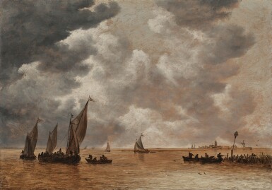 Jan van Goyen, Estuary Scene with a Distant View of Woudrichem