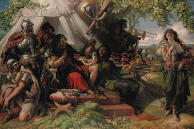 King Cophetua and the Beggar Maid 'When King Cophetua lov'd the beggar-maid'. Romeo and Juliet, Act II, scene 1 'Is there not a ballad, boy, of the King and the Beggar?' Love's Labour's Lost 'Here may you read, Cophetua, Though long time fancie-fed, Compelld by the blinded boy The beggar for to wed; He that did lovers' looks disdaine, To do the same was glad and faine; Or else he would himself have slaine, In storie, as we read. He saw her pass in modest grace, Whiles in his tent he lay. "Fill me a cup", the king he sayde, "She shall be queen, this beggar-mayde, If she'll not say me nay"'. - Old Ballad