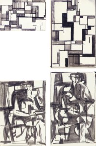 Untitled #16 signed and dated 'Loew '50' (lower right); stamped with the 'Michael Loew Estate' stamp (on the reverse) ink on paper 5¾ x 8½ in. (14.6 x 21.5 cm) Drawn in 1950. Untitled #10 stamped with the 'Michael Loew Estate' stamp (on the reverse) ink on paper 8½ x 5¾ in. (21.5 x 14.6 cm.) Drawn in 1950. Nude #42 signed and dated 'Loew '51' (lower right); stamped with the 'Michael Loew Estate' stamp (on the backing board) ink on paper 8¾ x 6 in. (22.2 x 15.2 cm.) Drawn in 1951. Nude #104 signed and dated 'Loew '51' (lower right); stamped with the 'Michael Loew Estate' stamp (on the backing board) ink on paper 8½ x 5½ in. (21.6 x 14 cm.) Drawn in 1951. (4)