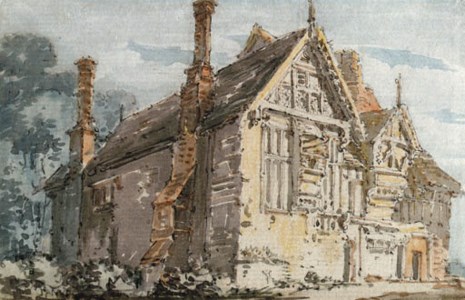 A stone and timber house, possibly in Shropshire