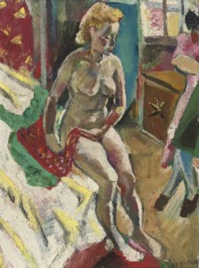 Nu assis dans un intérieur (recto); Paysage (verso)