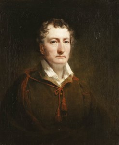 Portrait of William Stirling of Cordale (1780-1847), half length, in a brown jacket and a red cloak