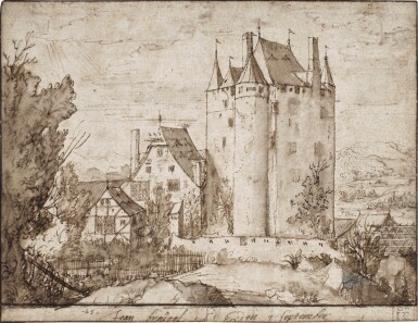 Recto: Schloss Hermannstein, near Wetzlar; Verso: Three figure studies