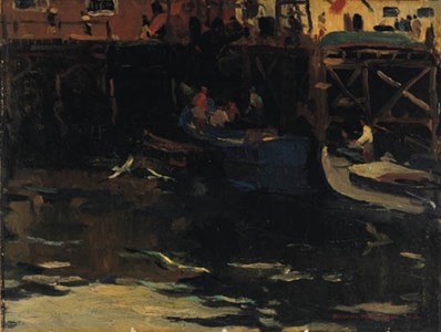 recto: Monterey Dock Scene verso: Ship in Harbor, Monterey