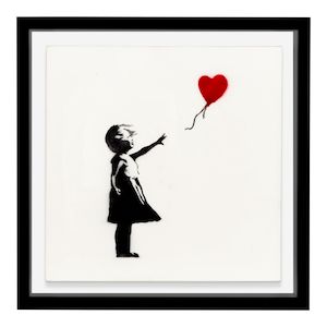Girl and Balloon 16 x 16 in (40.6 x 40.6 cm) (Painted in 2003. This work is number 10 from an edition of 25)