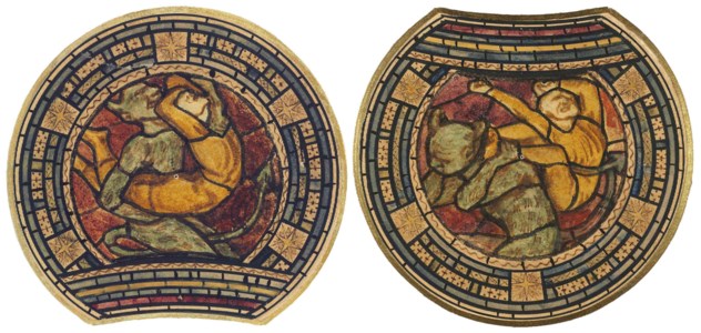 Designs for stained glass: The Last Judgement - Devil and Damned Soul Descending