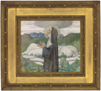 A female saint, possibly St Bega of Cumbria