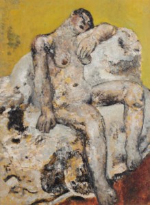 Seated nude, sleeping