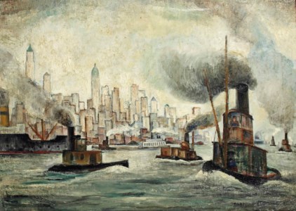 Steam vessels on the Hudson, New York beyond