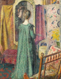 Lady in front of a mirror