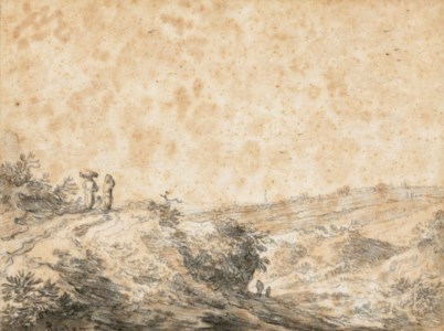 Wayfarers in a dune landscape