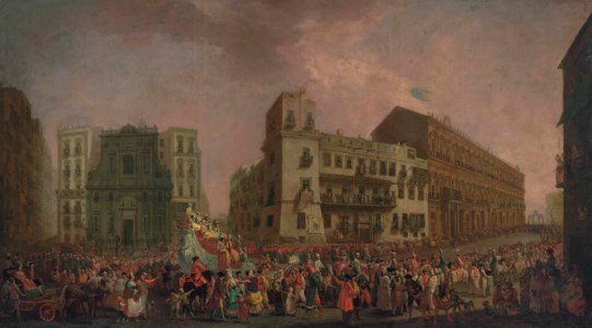 Pietro Fabris, The Carnival in Naples in 1778, with the 'Cavalcata turca' parading through the Largo di Palazzo