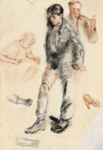 Study for 'An Advanced Dressing Station in France'