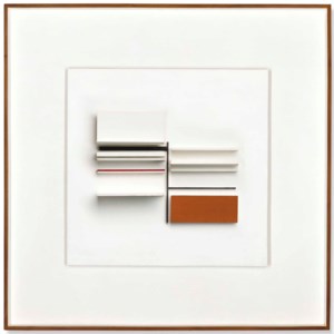 Abstract in White, Black, Maroon and Ochre