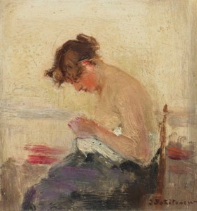 Woman sewing