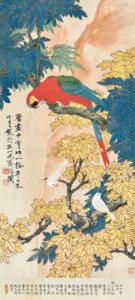 Parrot and White Birds