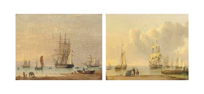 A Royal Navy frigate drifting from her anchorage on the Humber; and Shipping becalmed on the Humber (both illustrated)