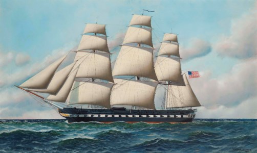 The U.S.S. Constitution in full sail