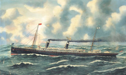 The American liner St. Louis outward-bound