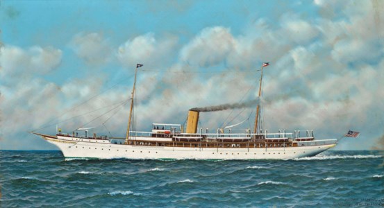 The New York Yacht Club's steam yacht Vanadis at sea