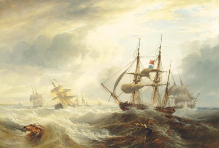 Shipping in a stiff breeze off the north east coast