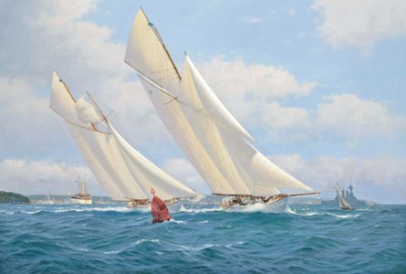 Westward and Susanna approaching the turning mark off Cowes