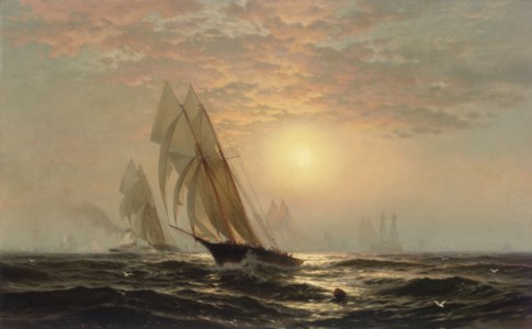 The Madeleine's victory over the Countess of Dufferin , third America's Cup challeger, August 11, 1876