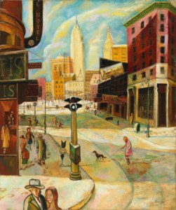 Yun Gee, Old Broadway in Winter