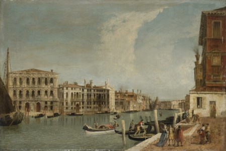The Grand Canal, Venice, with Ca' Pesaro and Palazzo Foscarini-Giovannelli, from the Campiello of the Palazzo Gussoni
