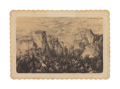 Bataille dans un paysage rocheux
