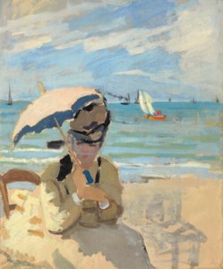 Claude Monet, Camille assise sur la plage à Trouville