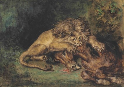 Ferdinand-Victor-Eugène Delacroix, Lion dévorant un cheval