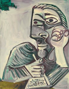Pablo Picasso, Buste d'homme écrivant (Autoportrait)