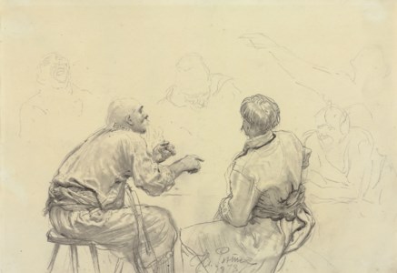 Study for 'Zaporozhian Cossacks writing a letter to the Turkish Sultan'
