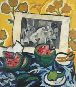 Natalia Goncharova, Still life with watermelons