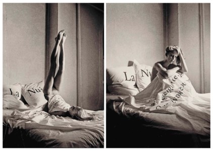 'If Only I Spoke French' (Greer Lankton in Jean-Charles de Castelbajac sheets), 1983