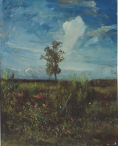 Paysage; étude de bruyères et de genêts