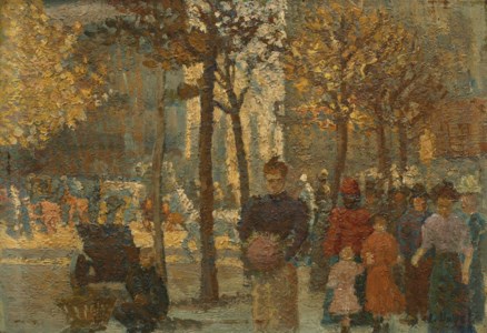 Scène de rue en automne