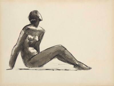 Femme assise nue