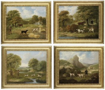 Shooting scenes: Partridge; Snipe; Pheasant; and Grouse
