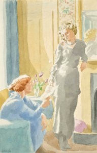 Lady Pansy and a companion in an interior