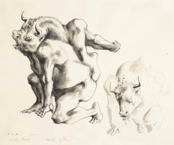 Study for Minotaur Alarmed