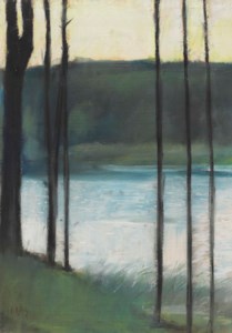 Abendstimmung an einem See im Grunewald