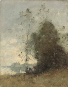 Personnages au bord de la Loire à Gennes