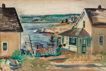 Houses along the ocean